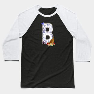 Name Initial Letter B and Spotted Neck Dove Baseball T-Shirt